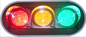 8つは3つの完全な球と赤い黄色緑の3つの信号の信号防水する